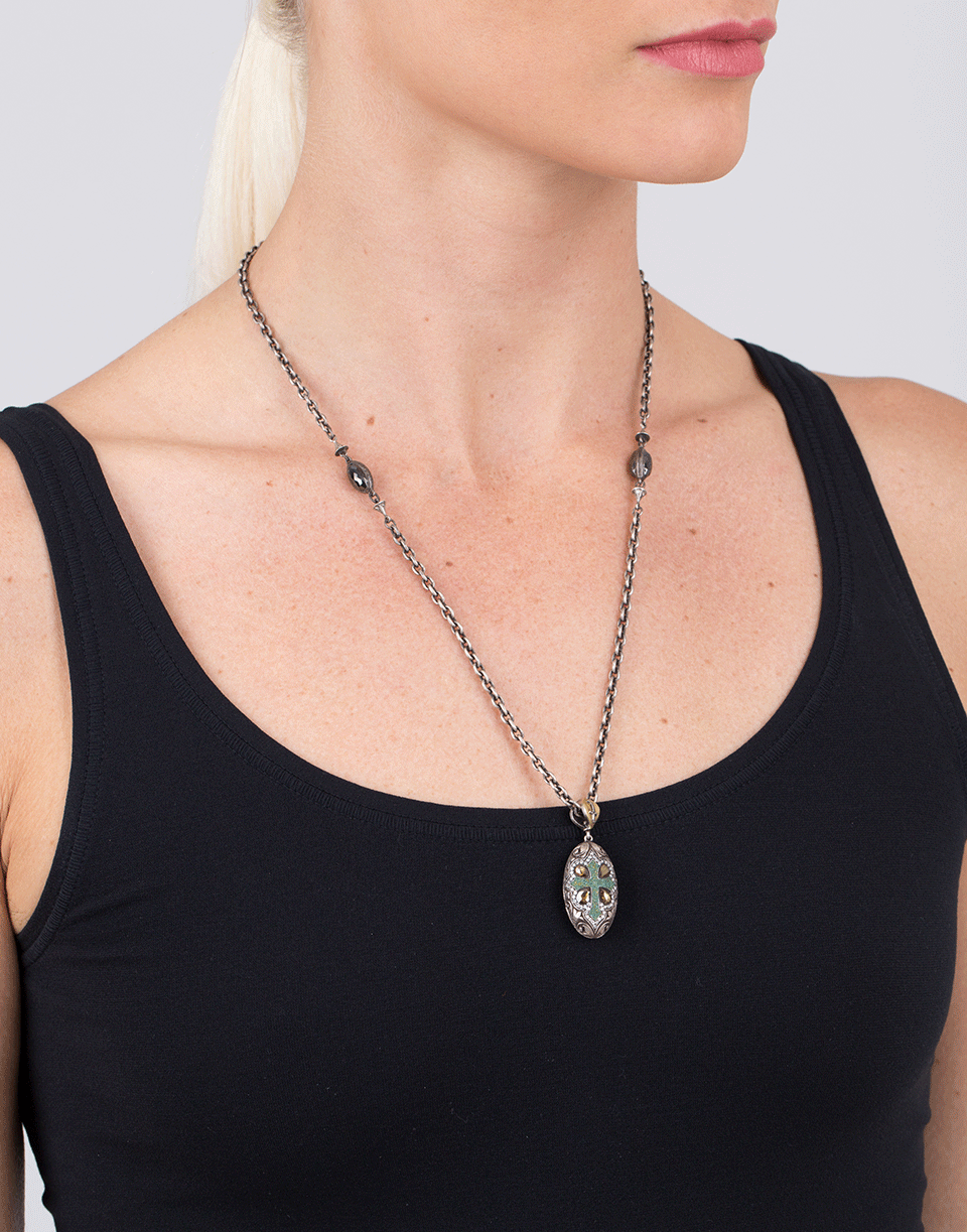 SEVAN BICAKCI-Diamond Embellished Turquoise Necklace-SILVER