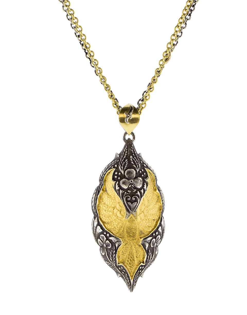 SEVAN BICAKCI-Carved Parrot Pendant Necklace-YELLOW GOLD