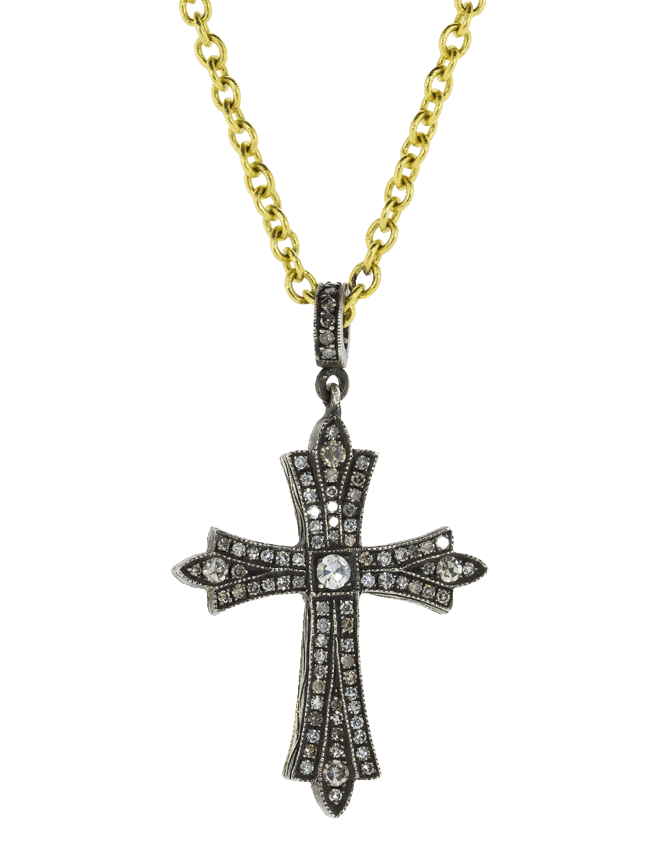 SEVAN BICAKCI-Cross Pendant Chain Necklace-YELLOW GOLD