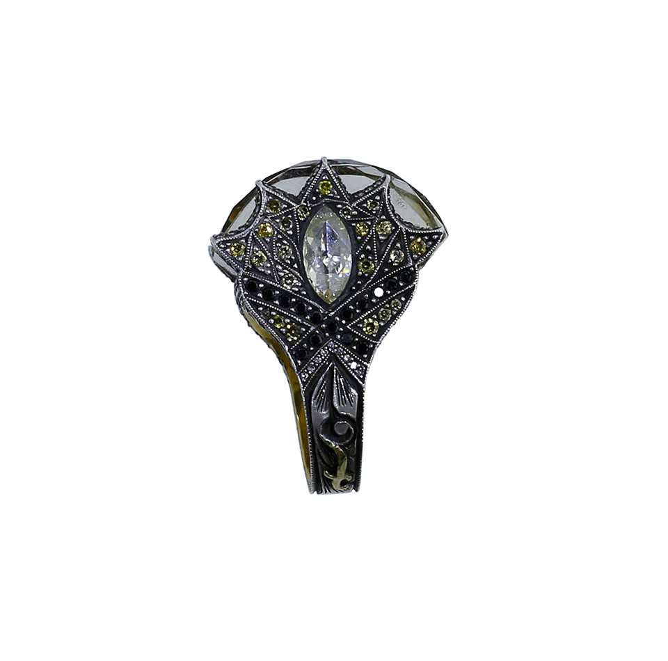 SEVAN BICAKCI-Carved Butterfly Garden Ring-YELLOW GOLD