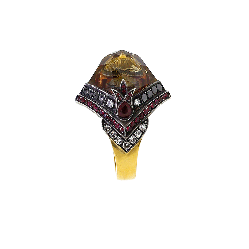 Carved Ottoman Empire Citrine Ring JEWELRYFINE JEWELRING SEVAN BICAKCI   