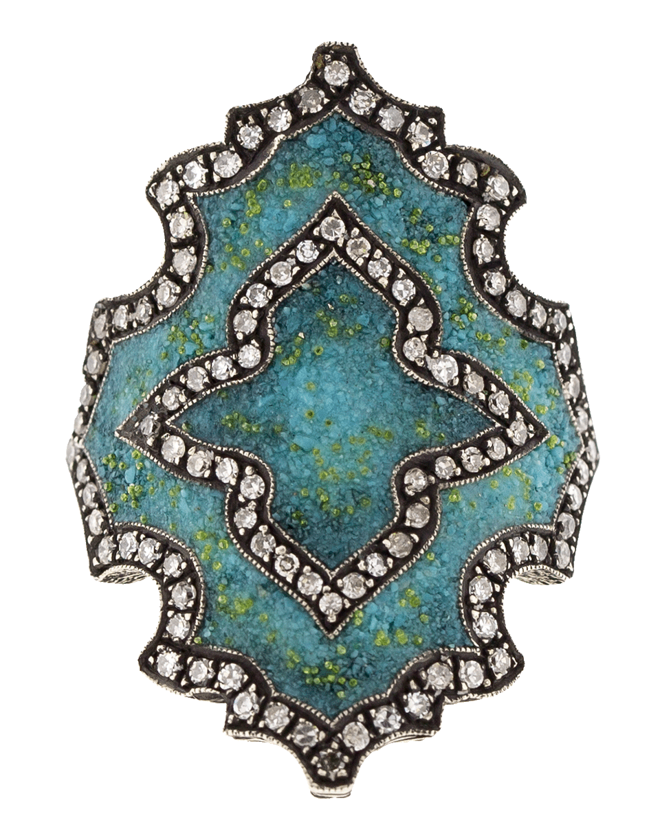 Turquoise Mosaic Shield Ring JEWELRYFINE JEWELRING SEVAN BICAKCI   