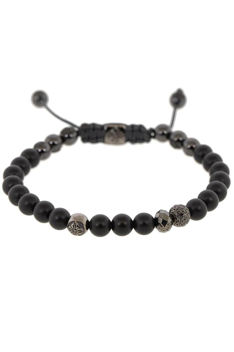 SHAMBALLA JEWELS-Black Diamond and Onyx Bead Bracelet-BLACK GOLD