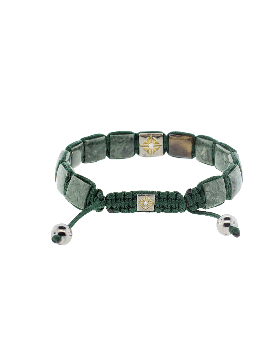 SHAMBALLA JEWELS-Green Marble Lock Bracelet-BLKGOLD