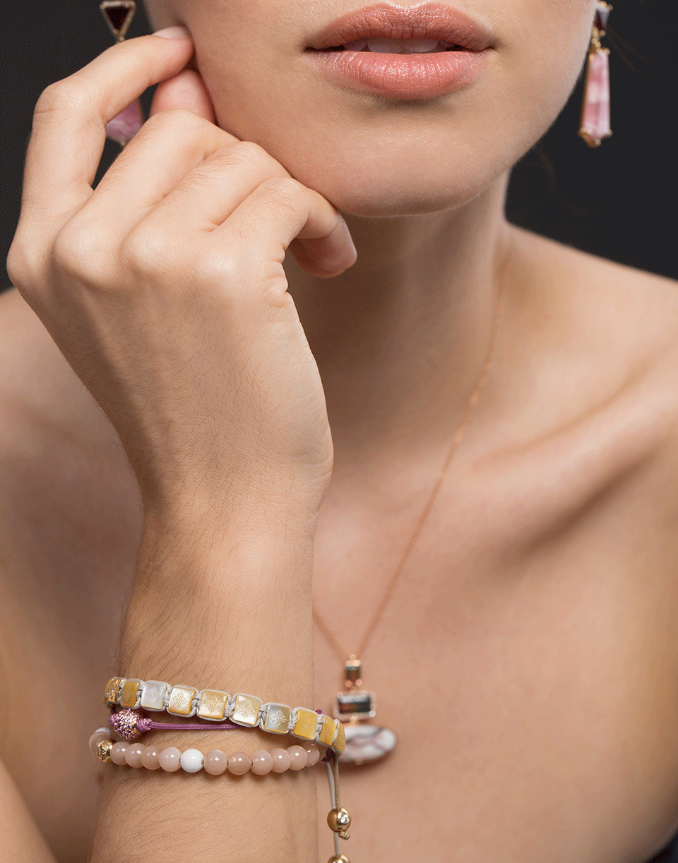 SHAMBALLA JEWELS-Pave Pink Sapphire Orb Bracelet-ROSE GOLD