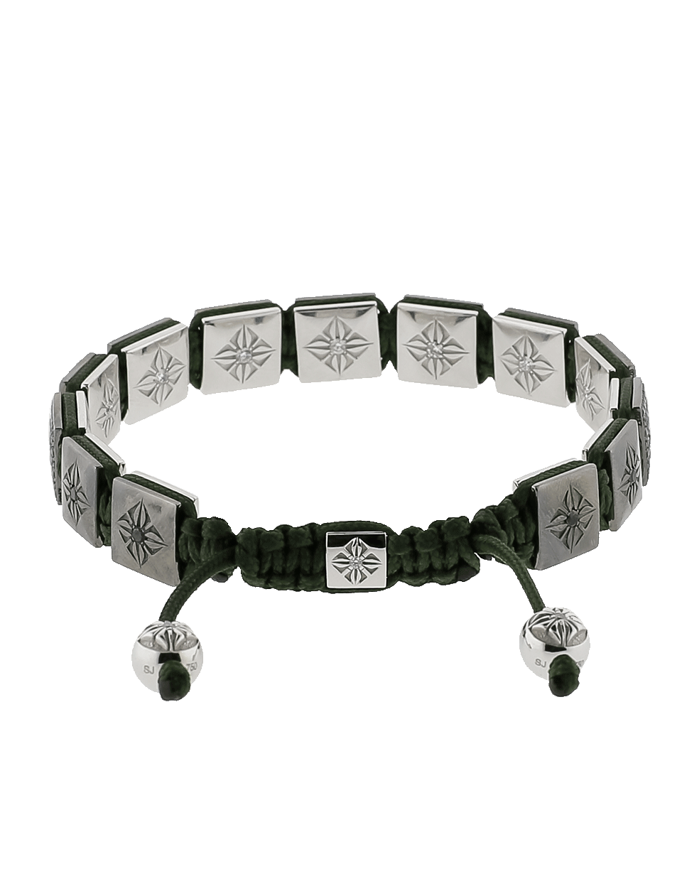 SHAMBALLA JEWELS-Black Diamond Lock Bracelet-WHITE GOLD