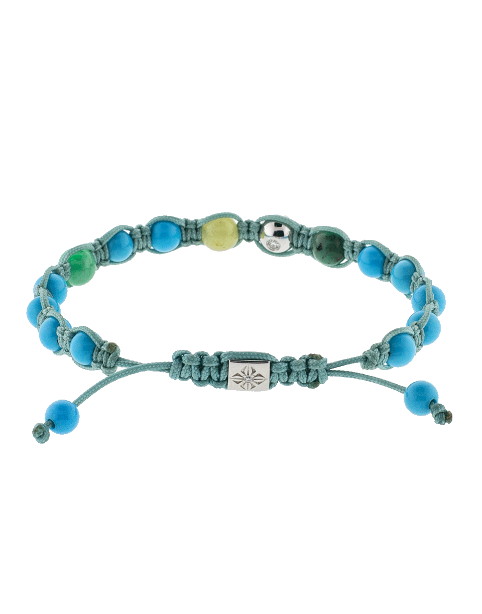 SHAMBALLA JEWELS-Turquoise Emerald And Yellow Sapphire Bracelet-WHITE GOLD