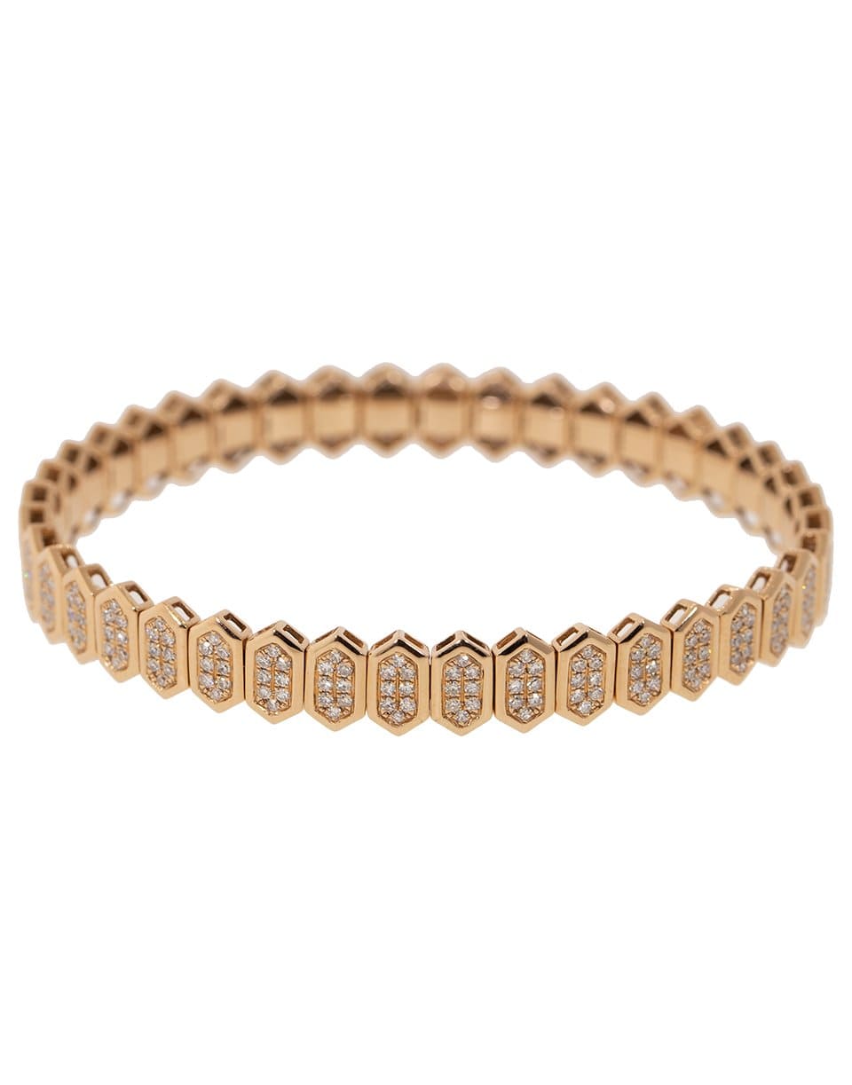 SHAY JEWELRY-Diamond Pave Hexagon Stretch Bracelet-ROSE GOLD