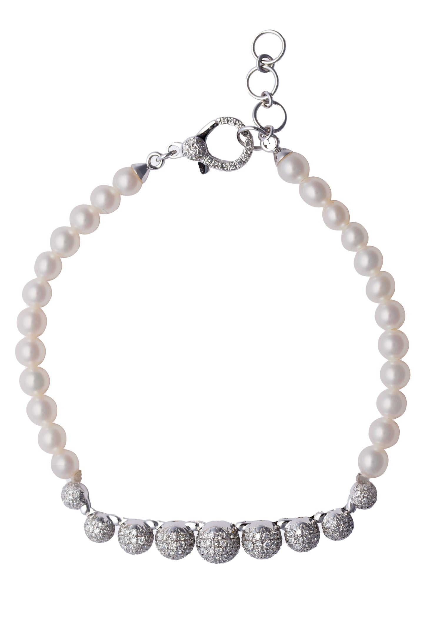SHAY JEWELRY-Pearl Diamond Bracelet-WHITE GOLD
