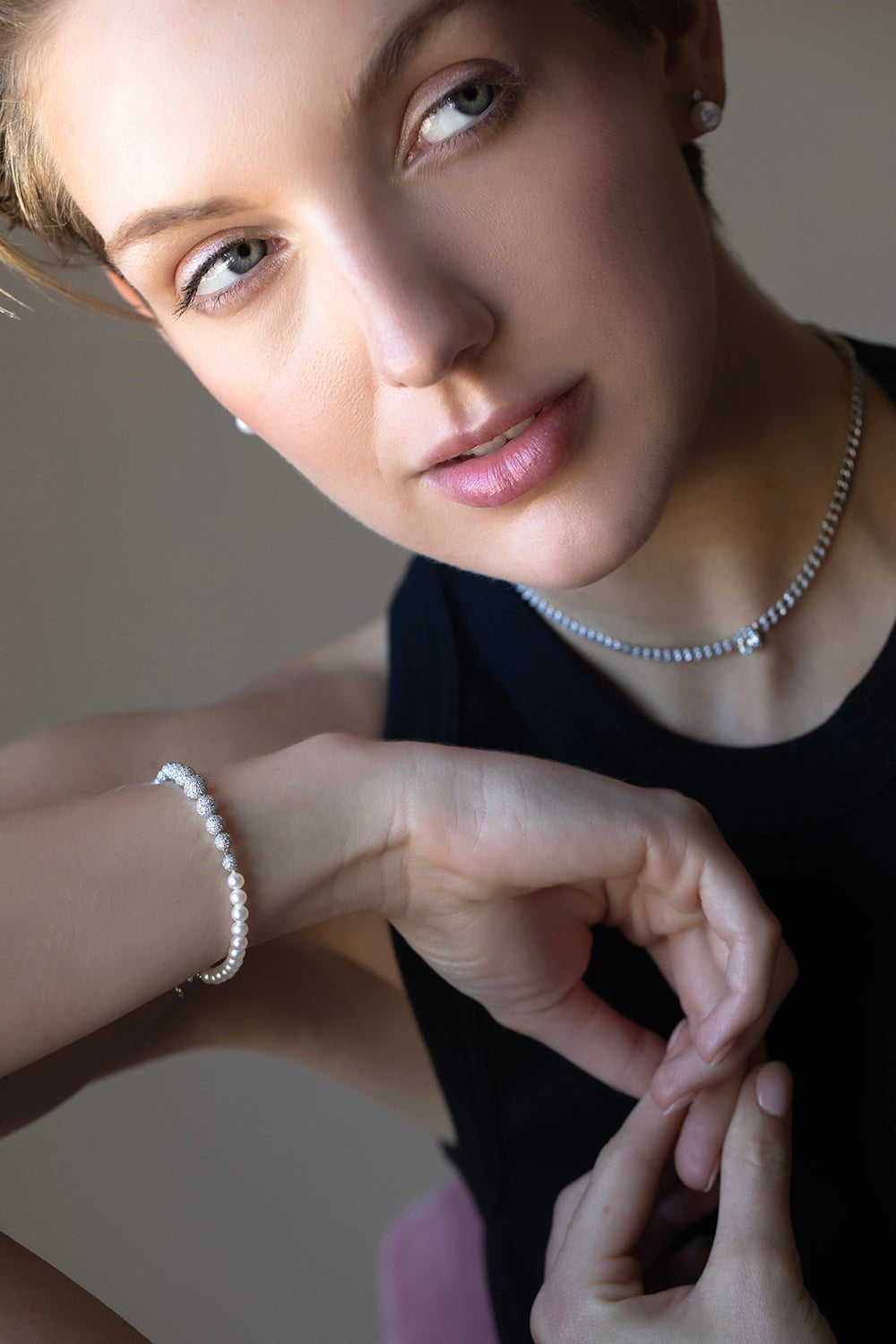 SHAY JEWELRY-Pearl Diamond Bracelet-WHITE GOLD