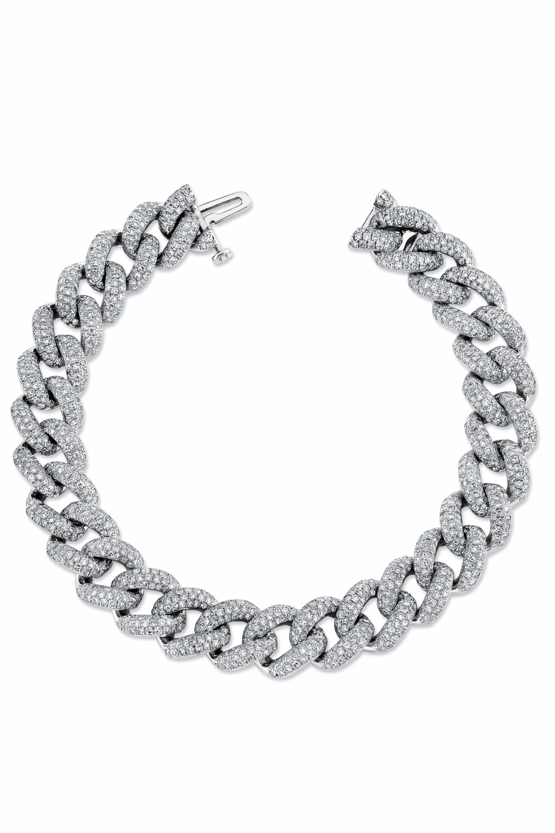 SHAY JEWELRY-Diamond Pave Essential Link Bracelet-WHITE GOLD