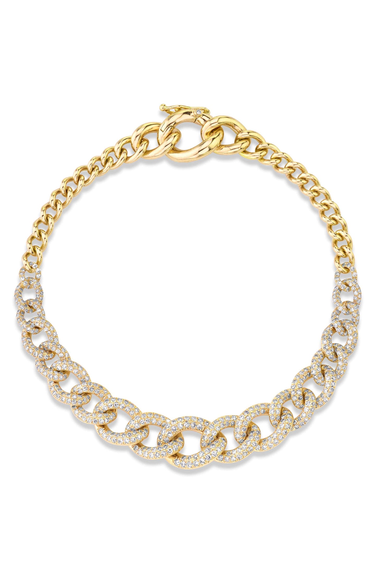 SHAY JEWELRY-Diamond Gradual Pave Link Bracelet-YELLOW GOLD
