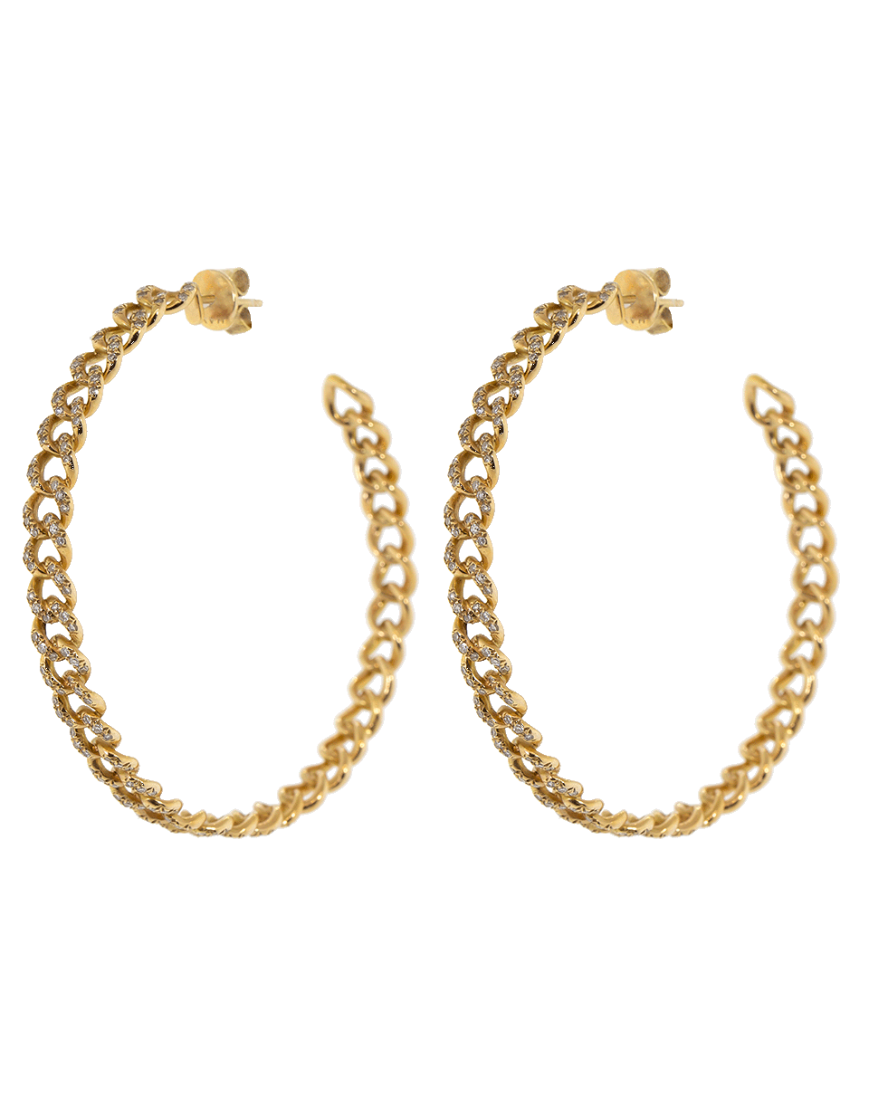 SHAY JEWELRY-Pave Link Hoops-ROSE GOLD