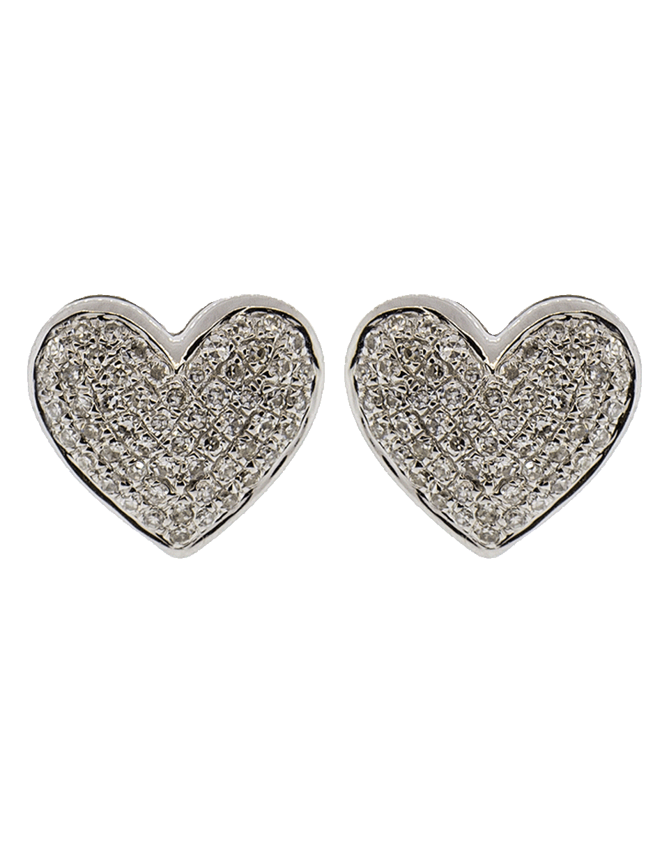 SHAY JEWELRY-Pave Diamond Heart Studs-WHITE GOLD