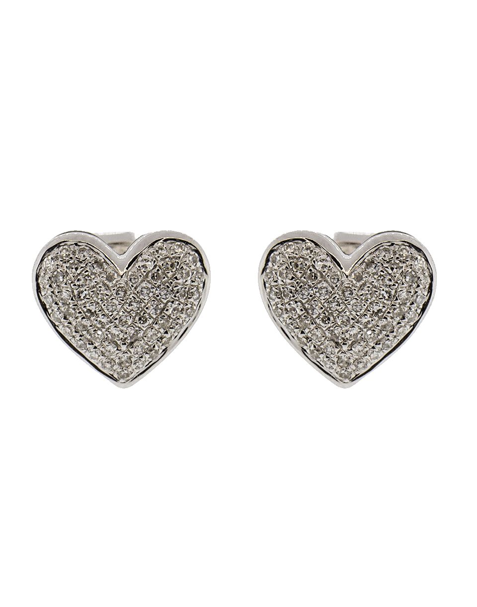 SHAY JEWELRY-Pave Diamond Heart Studs-WHITE GOLD