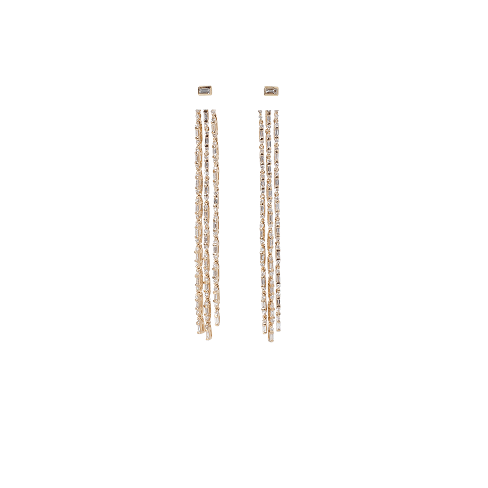 SHAY JEWELRY-Triple Mixed Diamond Stick Earrings-YELLOW GOLD