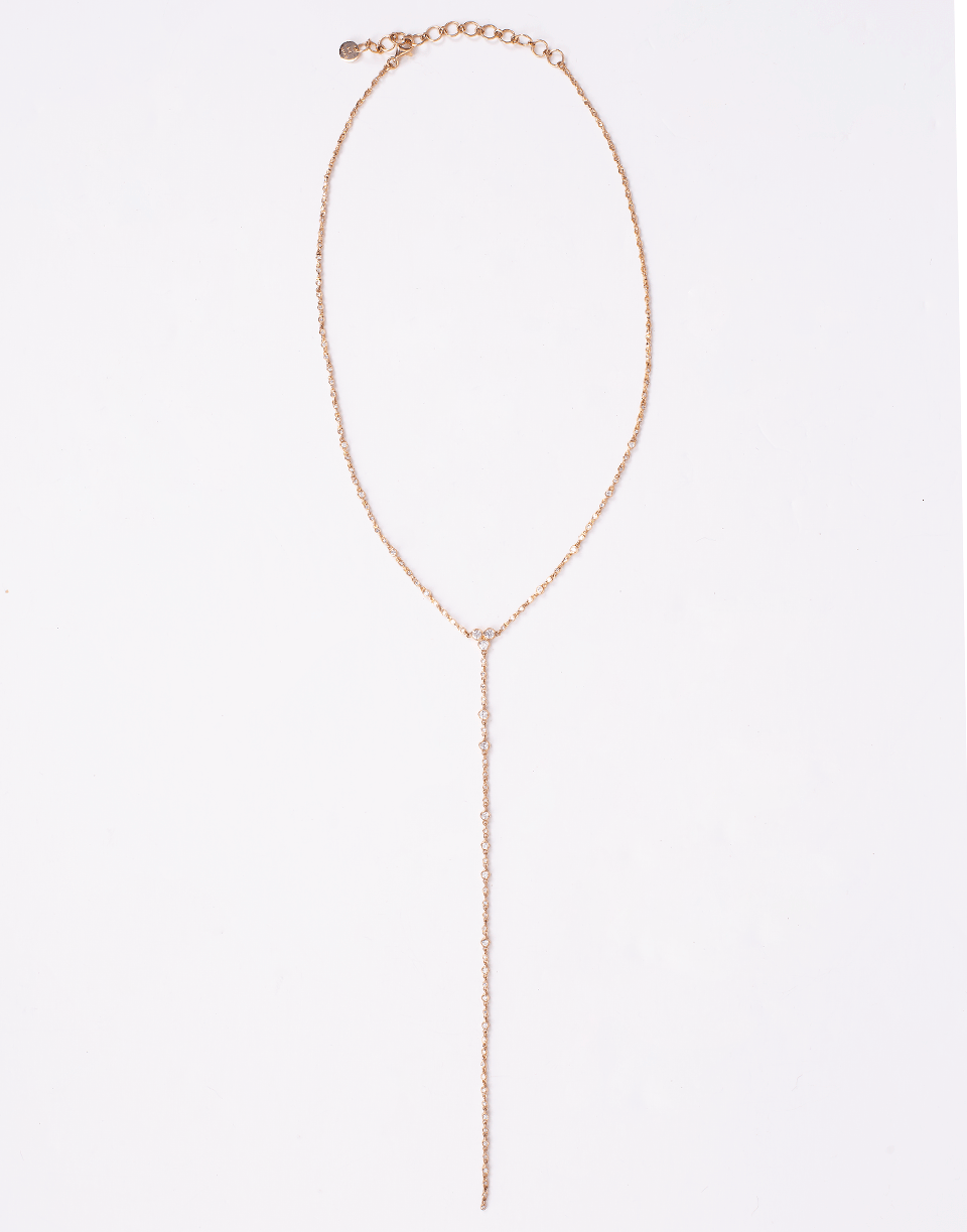 SHAY JEWELRY-Diamond Infinity Station 'Y' Necklace-ROSE GOLD