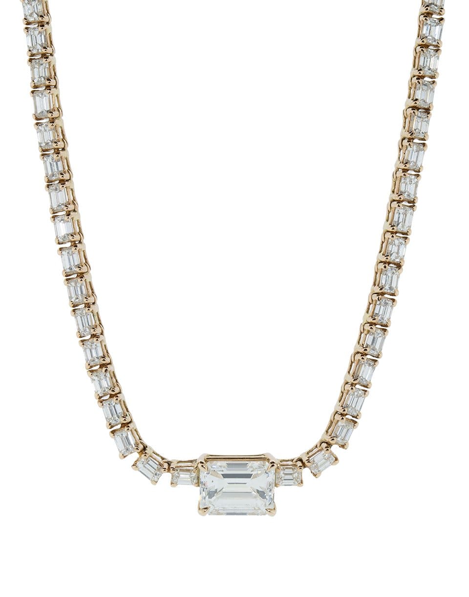 SHAY JEWELRY-Emerald Cut Diamond Center Necklace-ROSE GOLD