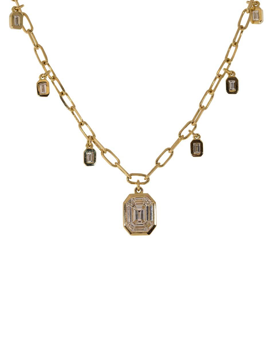 SHAY JEWELRY-Illusion Diamond Baguette Necklace-YELLOW GOLD