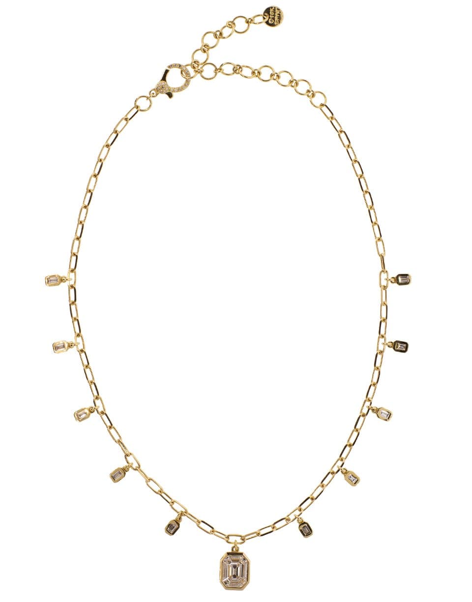 SHAY JEWELRY-Illusion Diamond Baguette Necklace-