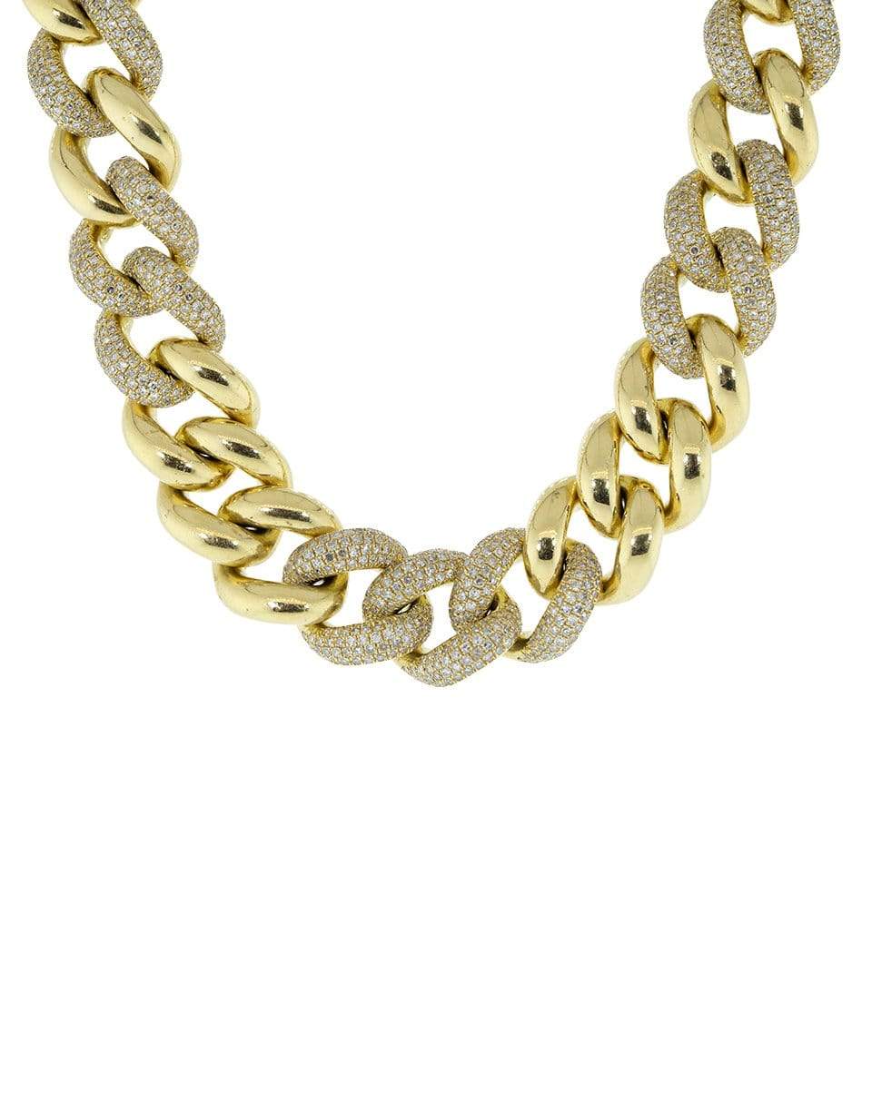 SHAY JEWELRY-Jumbo Alternating Diamond Link Necklace-YELLOW GOLD