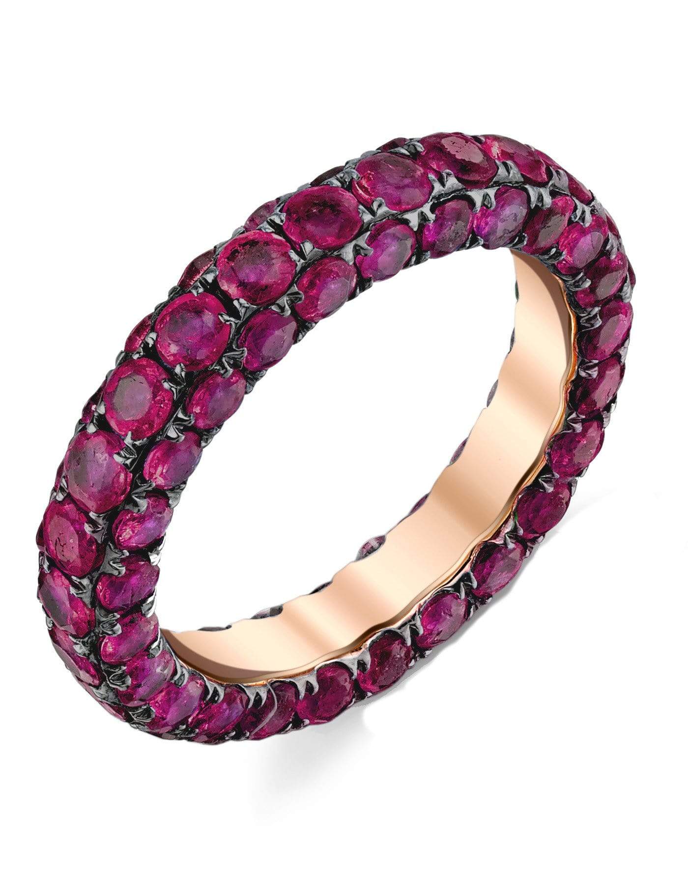 SHAY JEWELRY-Three Sided Ruby Eternity Band-ROSE GOLD