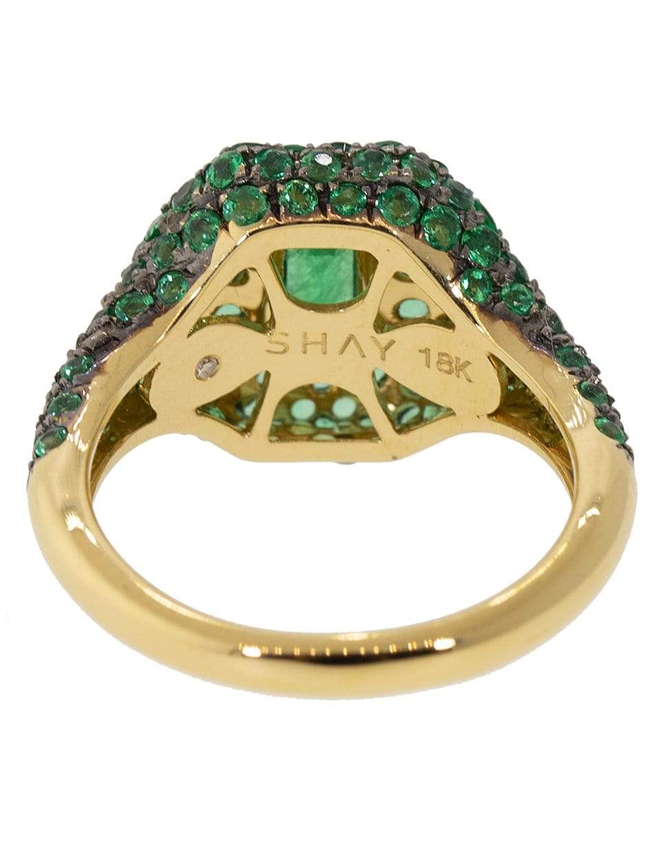 SHAY JEWELRY-Pave Emerald Pinky Ring-YELLOW GOLD