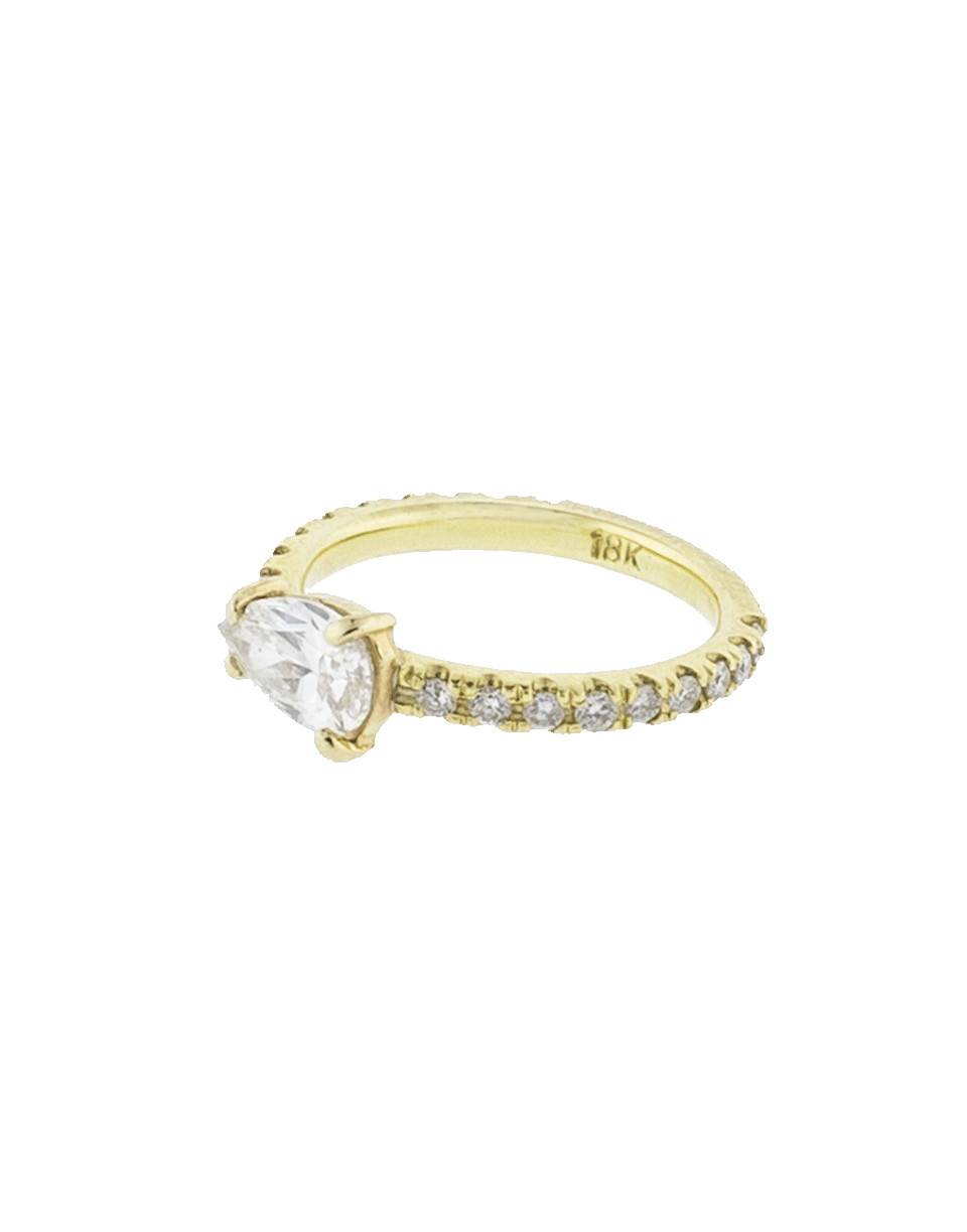 SHAY JEWELRY-Solitaire Pear Pinky Ring-YELLOW GOLD