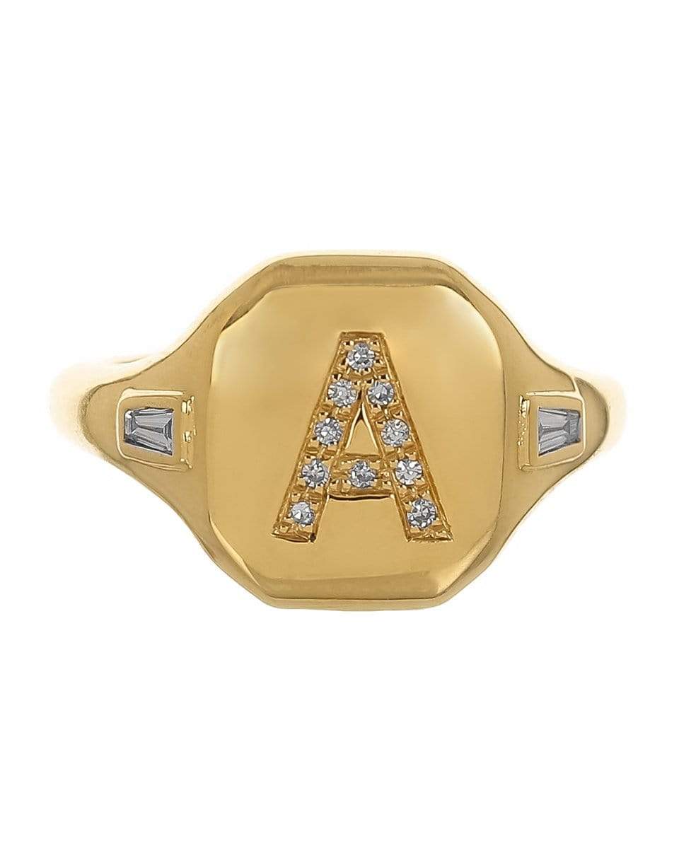 SHAY JEWELRY-Diamond Initial A Pinky Ring-YELLOW GOLD
