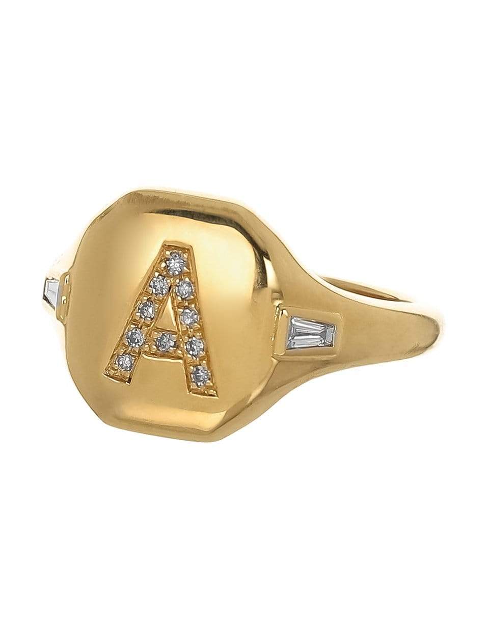 SHAY JEWELRY-Diamond Initial A Pinky Ring-YELLOW GOLD