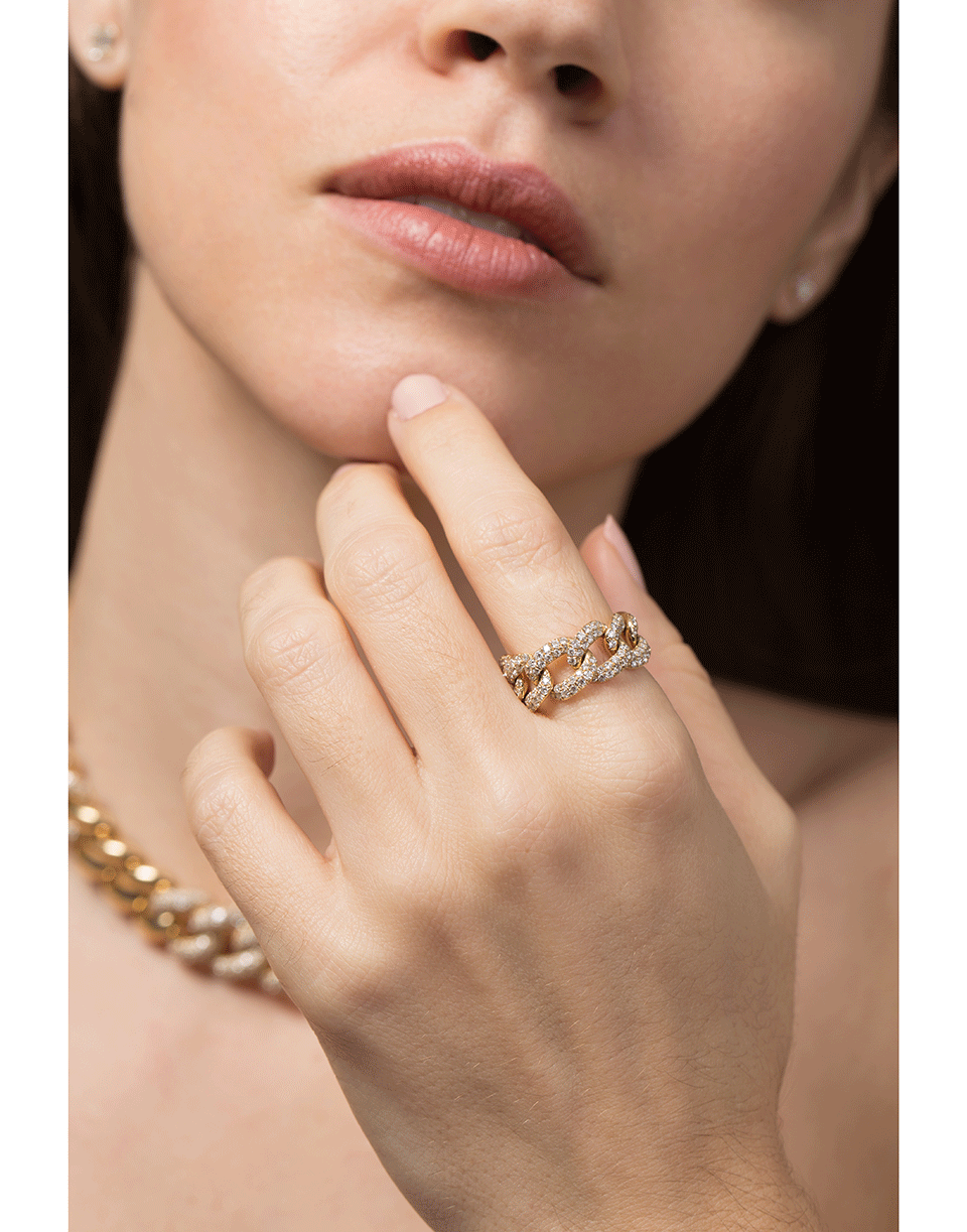 SHAY JEWELRY-Diamond Pave Link Ring-YELLOW GOLD