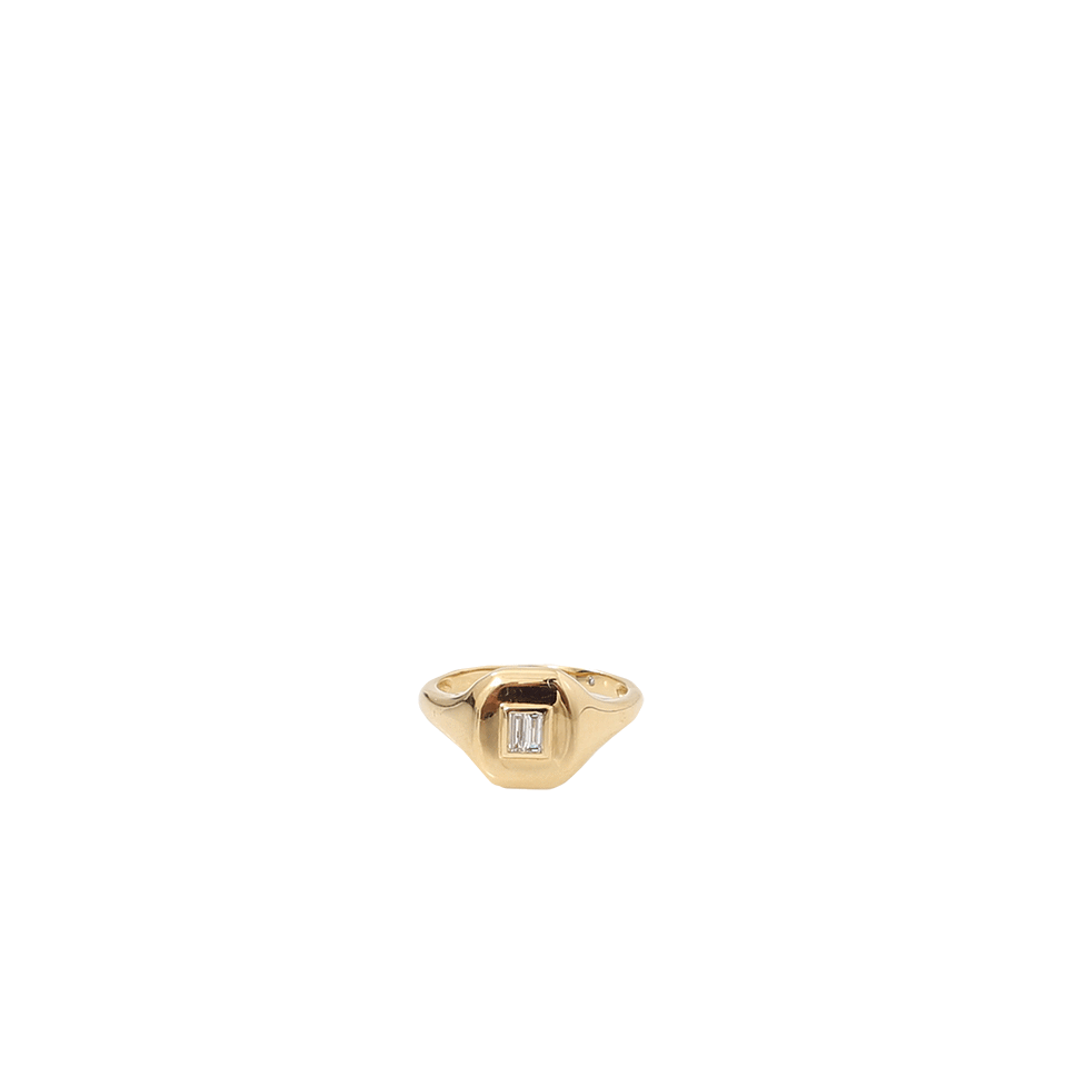 SHAY JEWELRY-Baguette Diamond Signet Ring-YELLOW GOLD