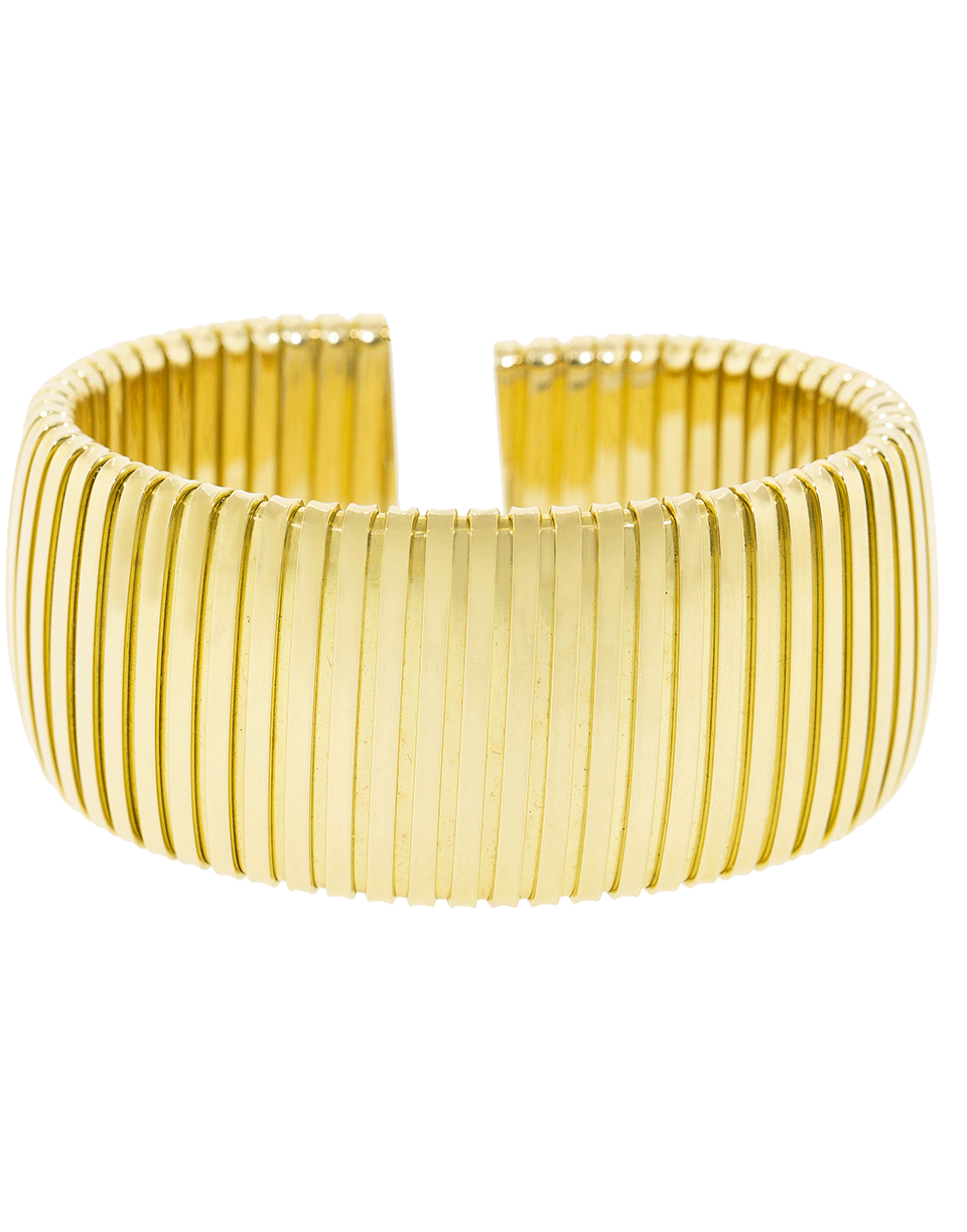 SIDNEY GARBER-Wide Flat Golden Cuff Bracelet-YELLOW GOLD