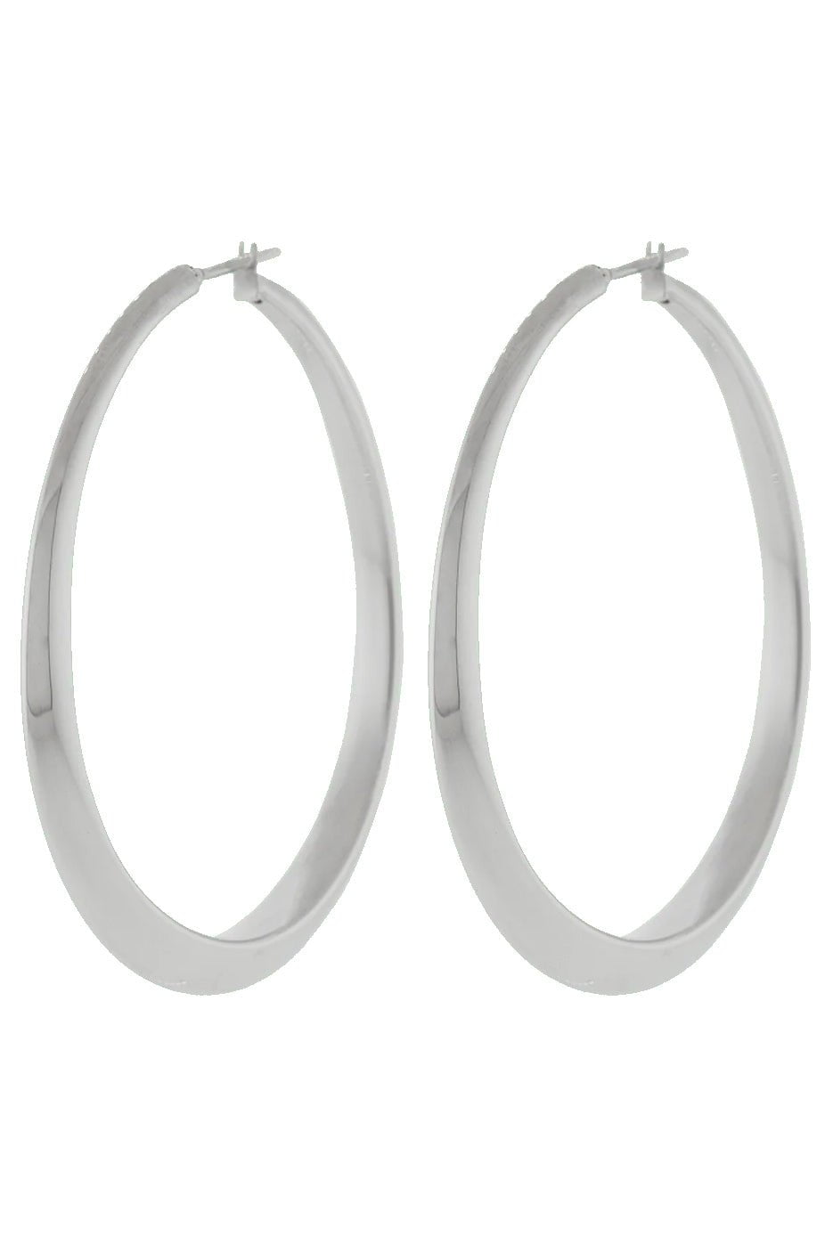 SIDNEY GARBER-Oval Hoop Earrings-WHITE GOLD