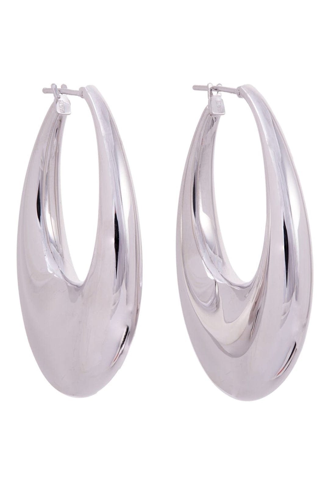 SIDNEY GARBER-White Gold Carine Puffy Hoops-WHITE GOLD