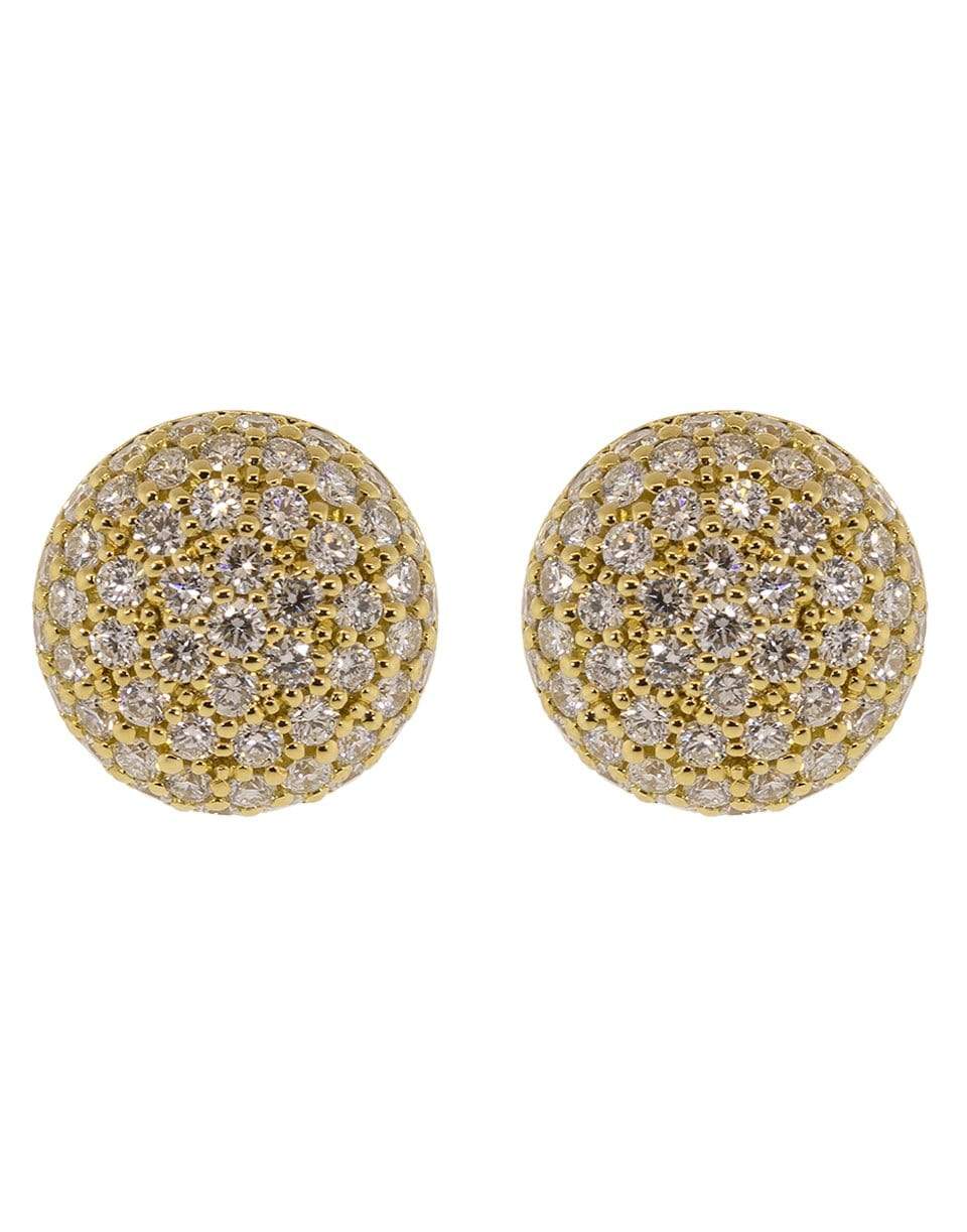 SIDNEY GARBER-Medium Perfect Pave Button Earrings-YELLOW GOLD