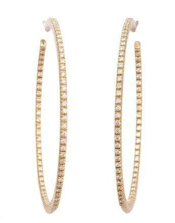 SIDNEY GARBER-Pave Diamond Perfect Hoops-YELLOW GOLD