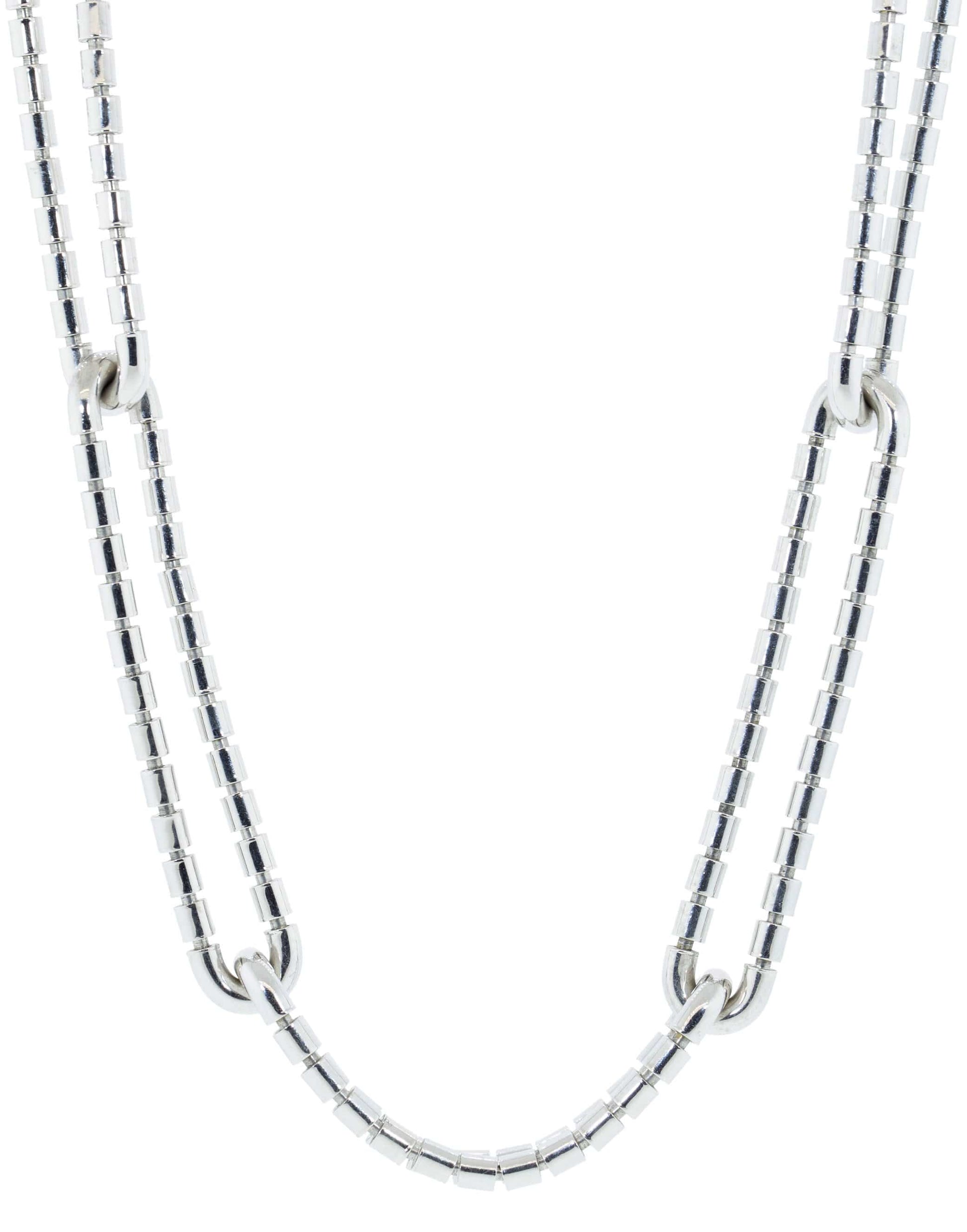 SIDNEY GARBER-Flexible Golden Link Necklace-WHITE GOLD