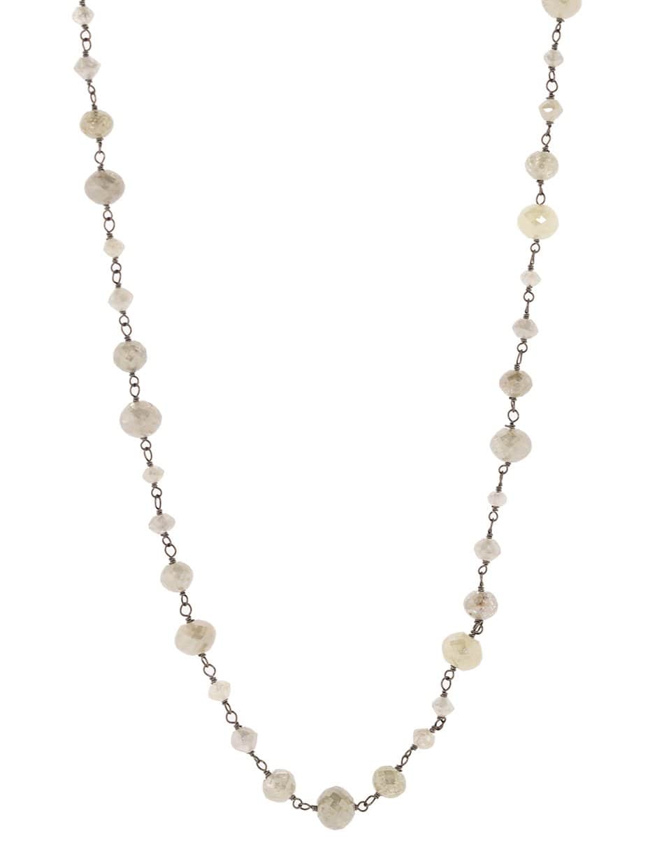 SIDNEY GARBER-Grey on Grey Diamond Bead Necklace-WHITE GOLD