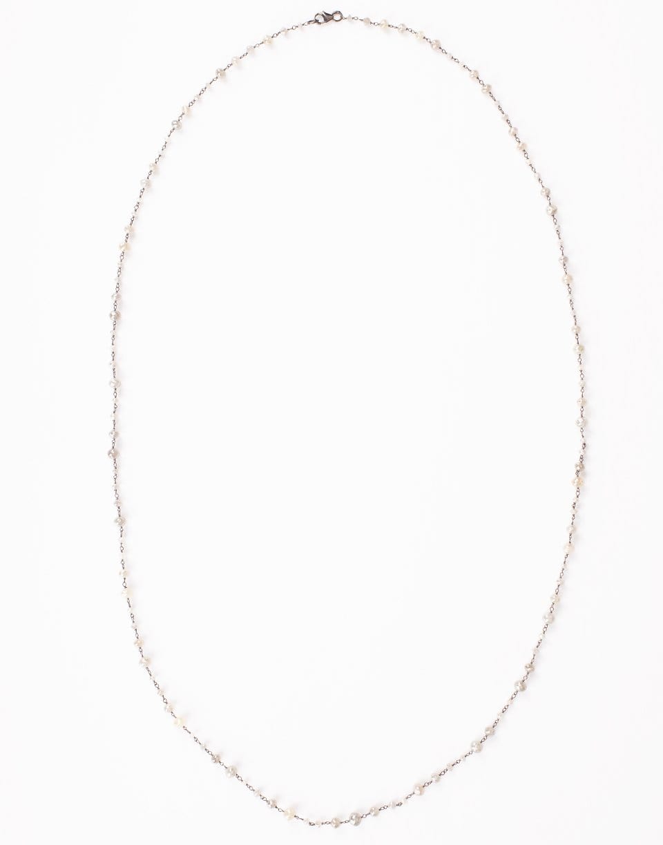 SIDNEY GARBER-Grey on Grey Diamond Bead Necklace-WHITE GOLD