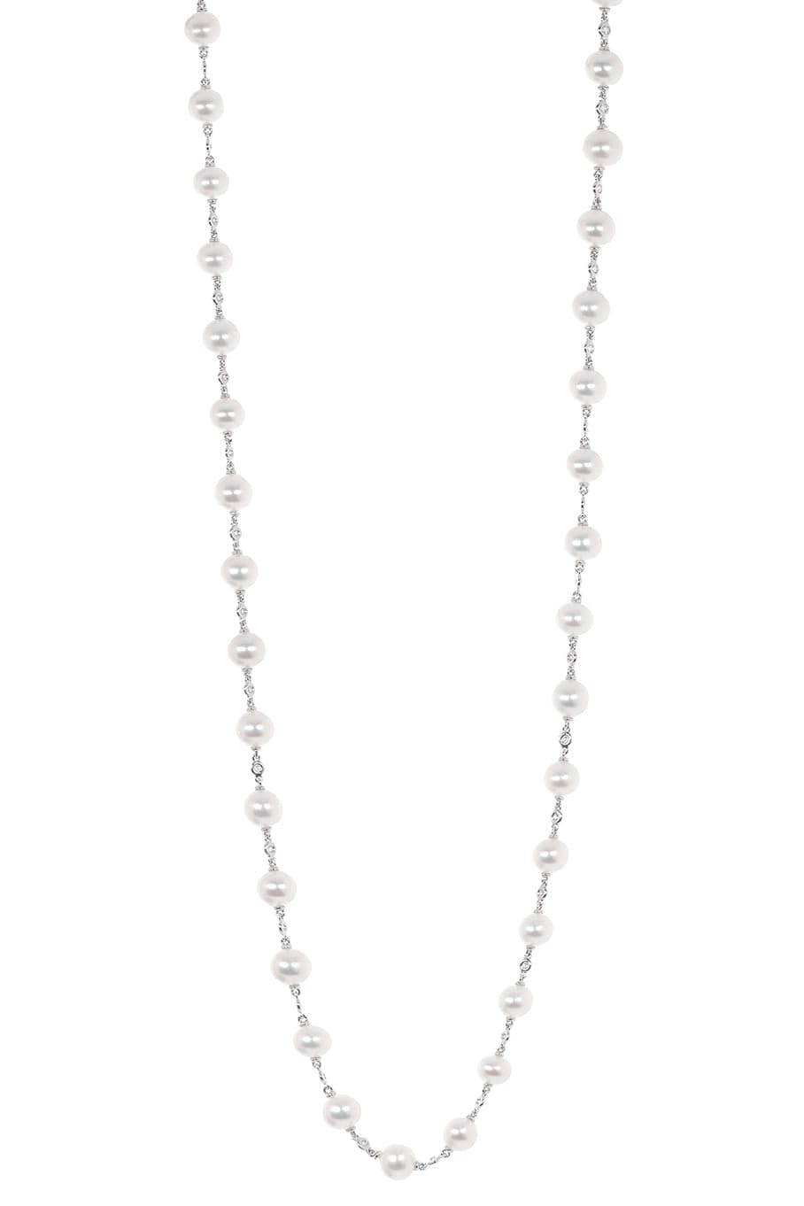 SIDNEY GARBER-Pearl and Diamond Triple Necklace-WHITE GOLD
