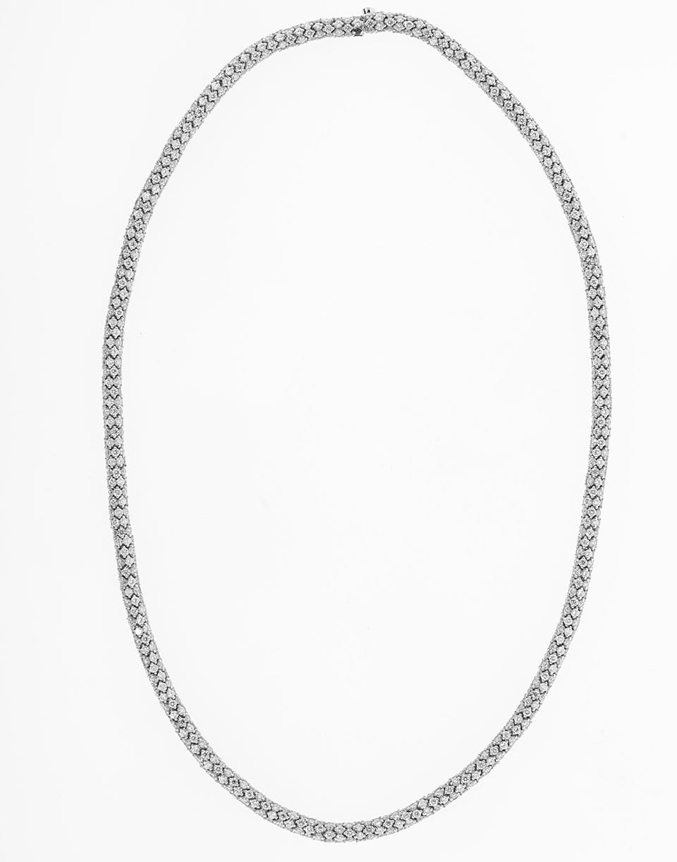 SIDNEY GARBER-White Diamond Rope Necklace-WHITE GOLD