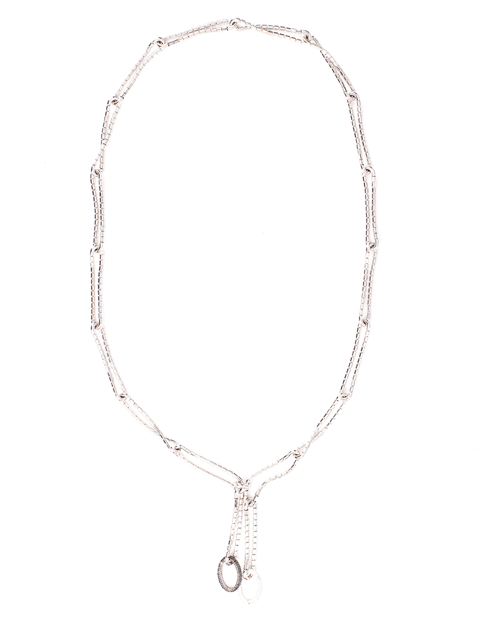 SIDNEY GARBER-Medium Diamond Pave Oval Link-WHITE GOLD
