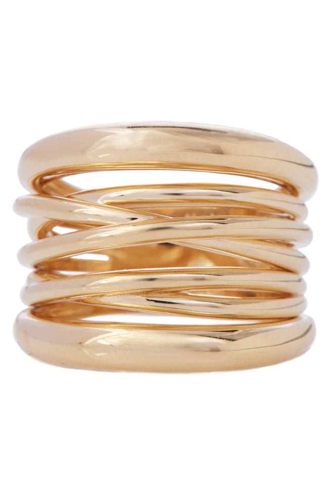 SIDNEY GARBER-Polished Scribble Band Ring - Yellow Gold-YELLOW GOLD