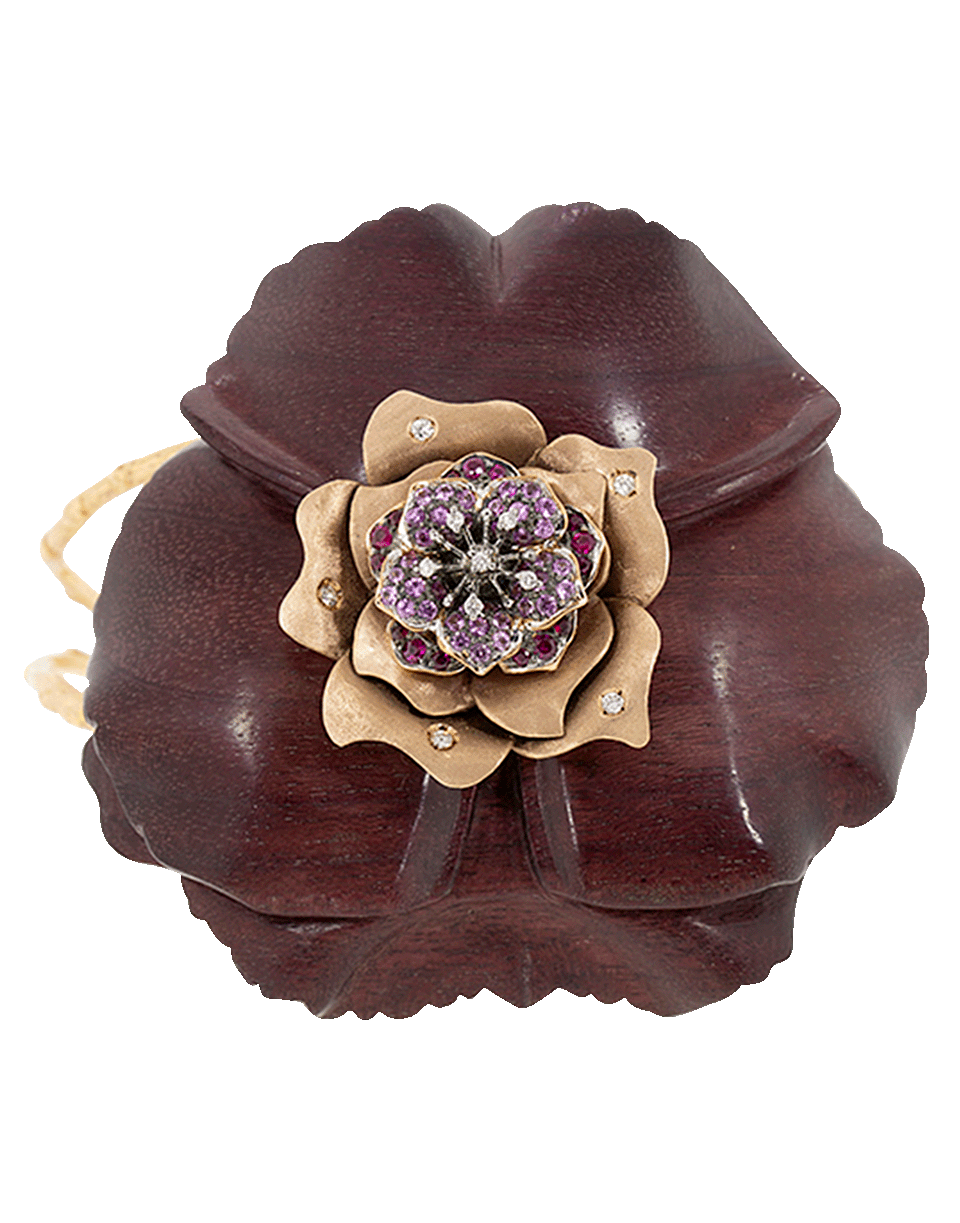 Sculptural Botanical Purple Carved Flower Bracelet JEWELRYFINE JEWELCUFF SILVIA FURMANOVICH   