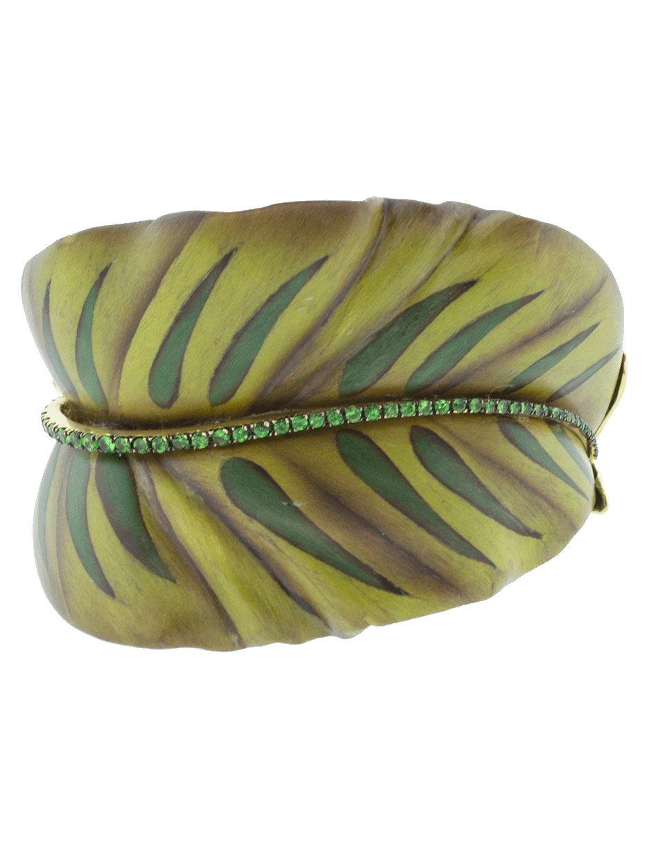 Sculptural Botanical Marquetry Leaf Bracelet JEWELRYFINE JEWELCUFF SILVIA FURMANOVICH   