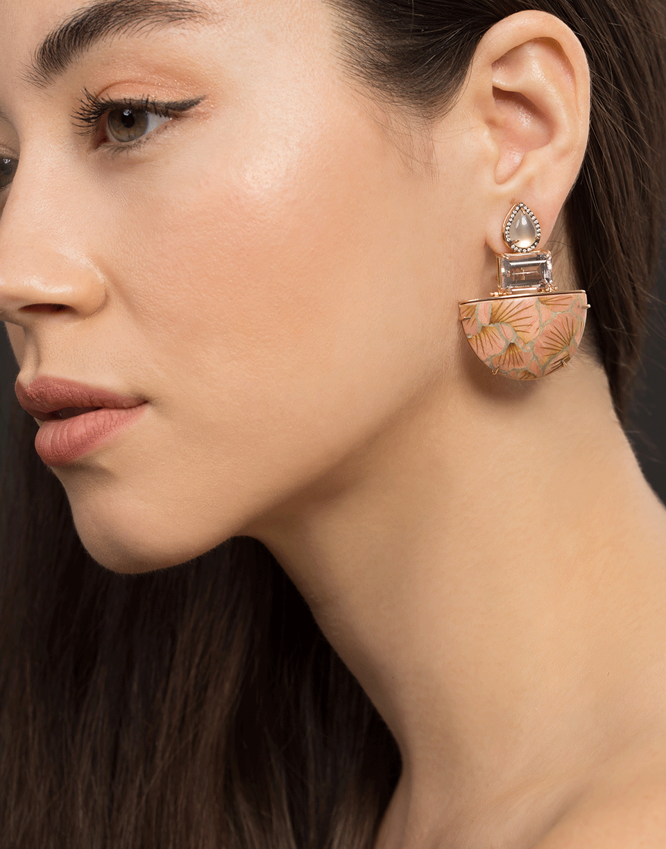 SILVIA FURMANOVICH-Morganite Pink Marquetry Earrings-ROSE GOLD