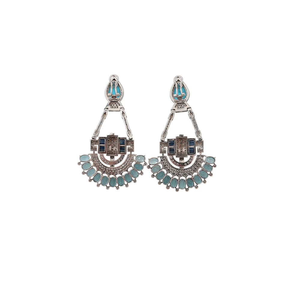 SILVIA FURMANOVICH-Turquoise And Diamond Earrings-WHITE GOLD