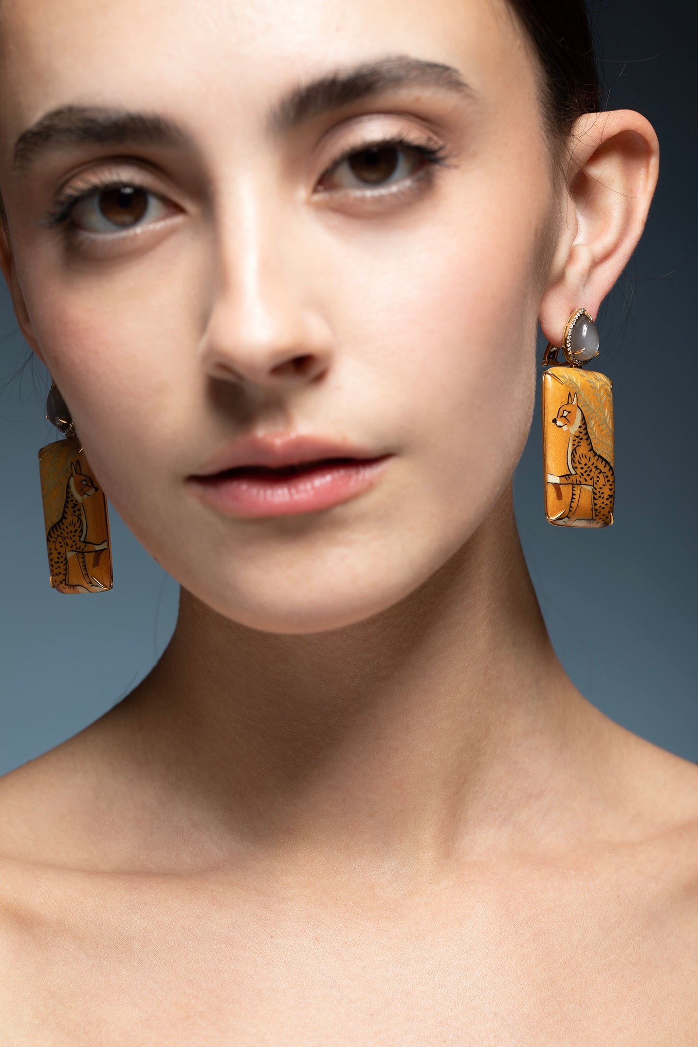SILVIA FURMANOVICH-Egypt Marquetry Earrings-YELLOW GOLD