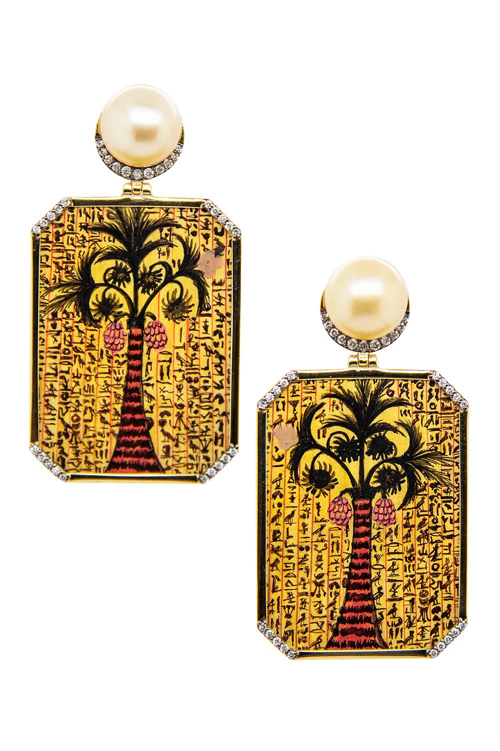 SILVIA FURMANOVICH-Mini Egypt Painting Earrings-YELLOW GOLD